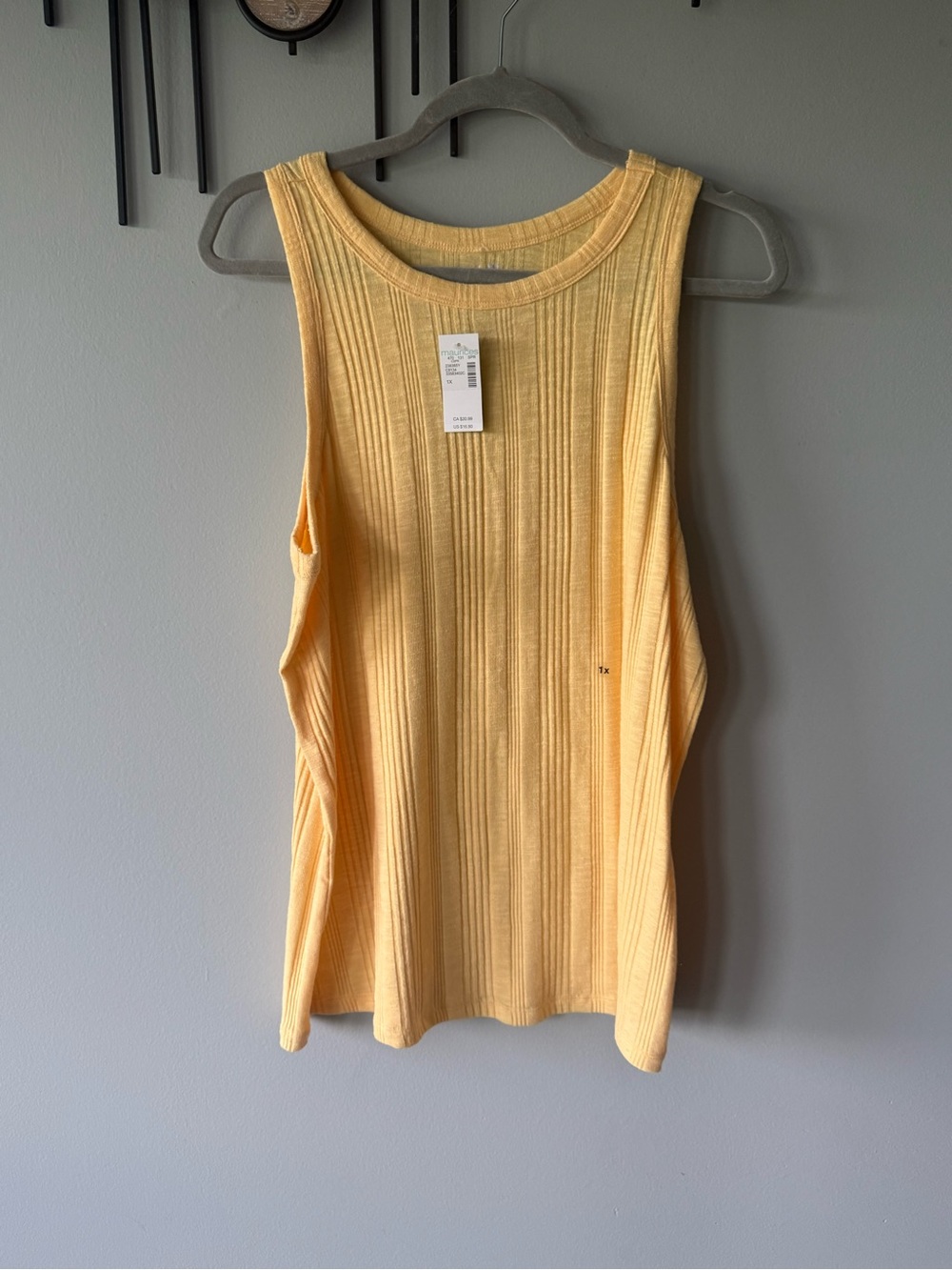 Maurices Yellow Ribbed Tank Top